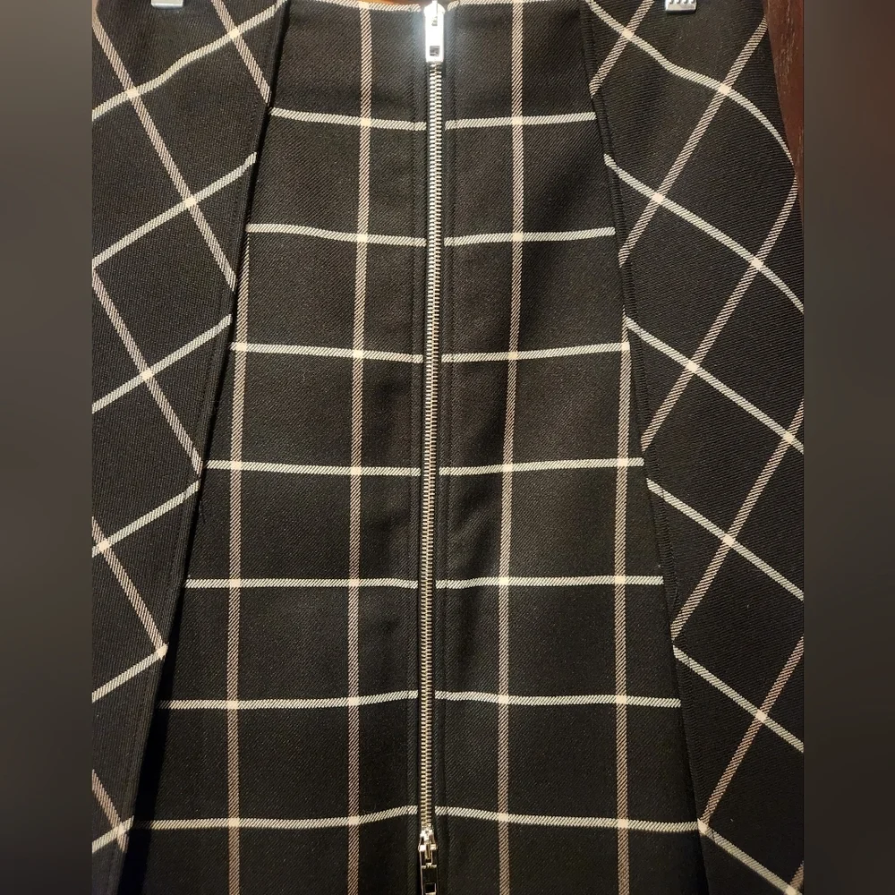 Rag & Bone Black and White Grid A-Line Skirt